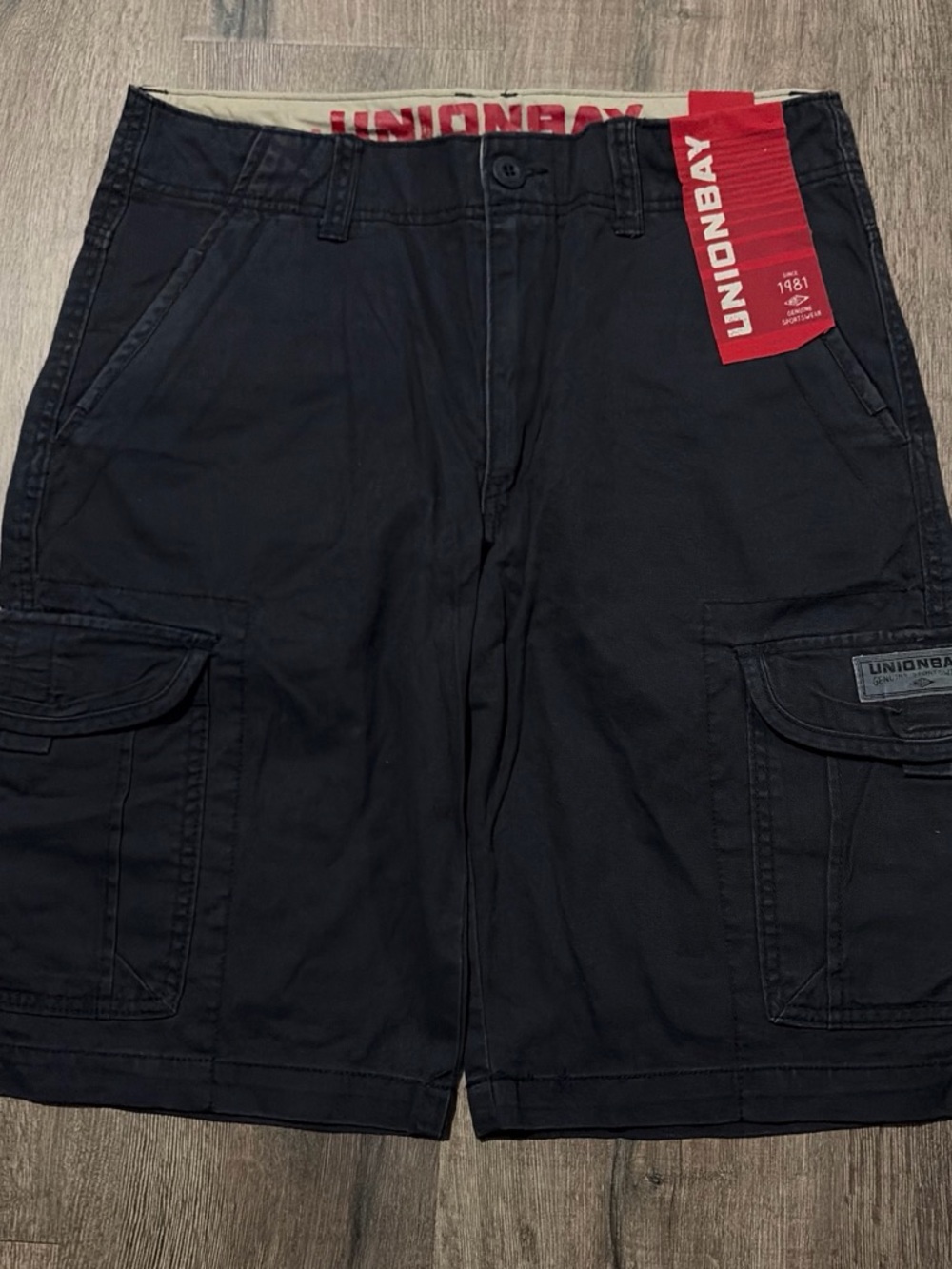 Unionbay Cargo Shorts Black Y2K Gorpcore Size 32